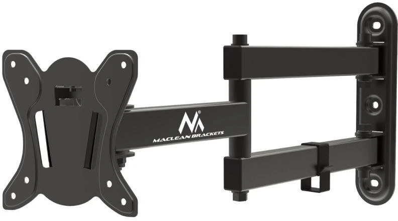 Maclean MC-417 Full Motion TV Monitorius sieninis laikiklis 13-32" 30kg maks. VESA 100x100 Juodas, milteliniu būdu dengtas universalus laikiklio laikiklis Reguliuojamas sienos atstumas, sukamasis pakreipimas