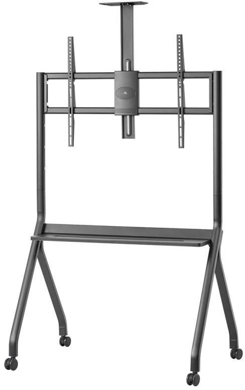 Laikiklis „Maclean“ televizoriaus stovas / vežimėlis, lentyna kamerai, su ratukais, 55–100", maks. apkrova 120 kg / 10 kg lentynos, maks. VESA 900x600, juodas, MC-114 B