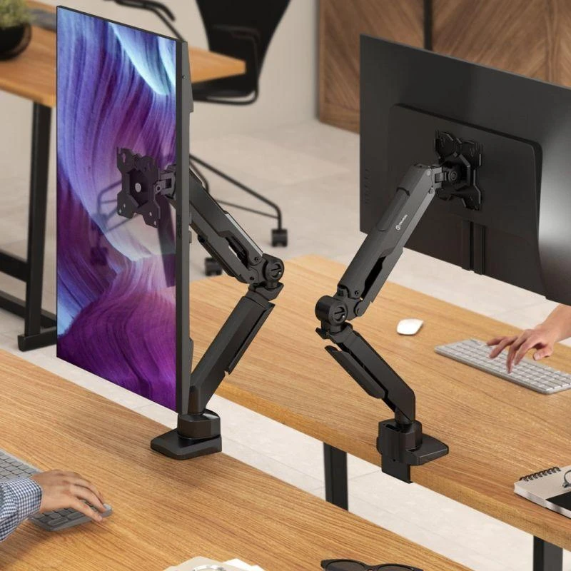 ONKRON G90-B Pasukamas ir pakreipiamas stalo laikiklis 13–34 colių monitoriams, maks. 10 kg, su rotacija, juodas