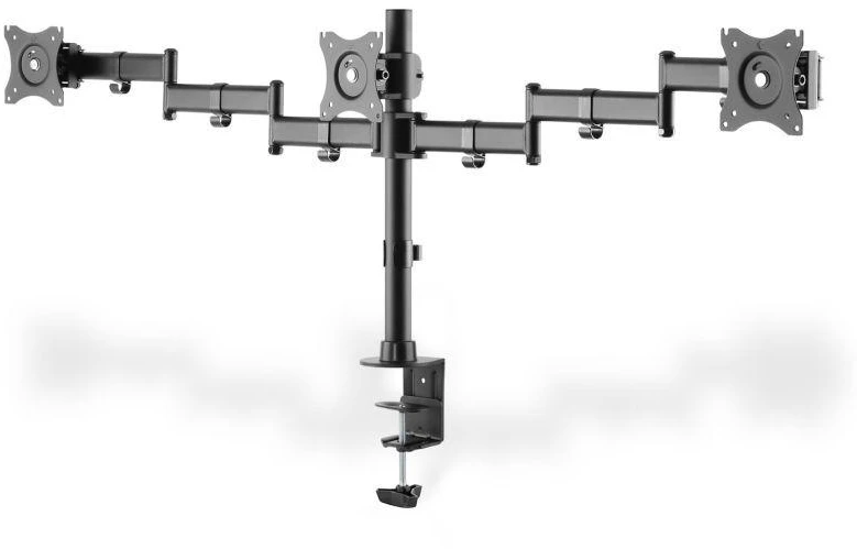 Assmann Electronic DIGITUS Universalus Tripple Monitorius Stovas su tvirtinimo mazgu Triple Monitorius Stalinis laikiklis juodas 90ø Swivel 45ø Tent rotat