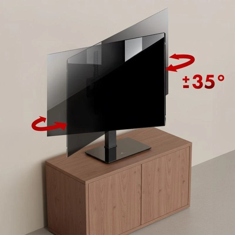 Laikiklis „Maclean“ universalus televizoriaus stovas, RTV spintelei, stovas, maks. 40 kg, maks. VESA 400x400, aukščio ir kampo reguliavimas, 32–65 colių televizoriams, MC-1240