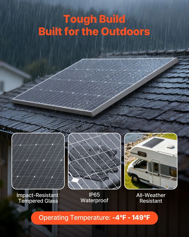 VEVOR 100W monokristalinis saulės modulis