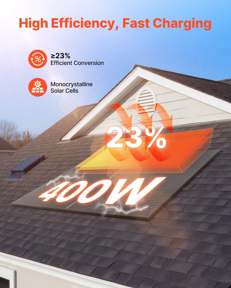 VEVOR 2vnt 400W monokristaliniai saulės moduliai