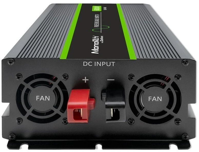 Qoltec Monolith įtampos keitiklis | 3000W | 6000W | 24V į 230V | gryna sinusinė banga | LCD