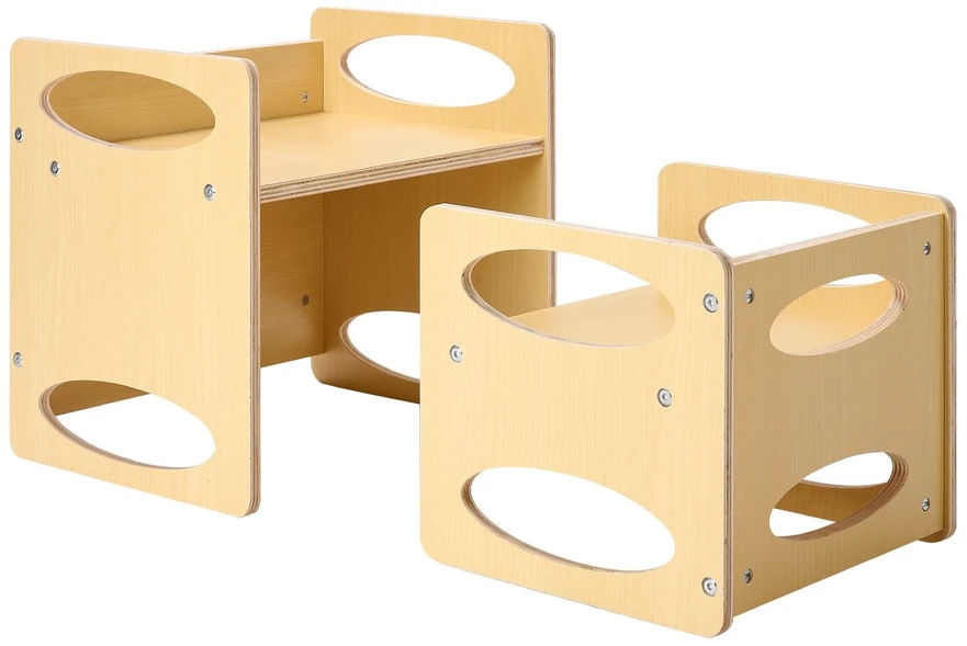 VEVOR vaikiškas montessori stalas ir kėdė iš medžio
