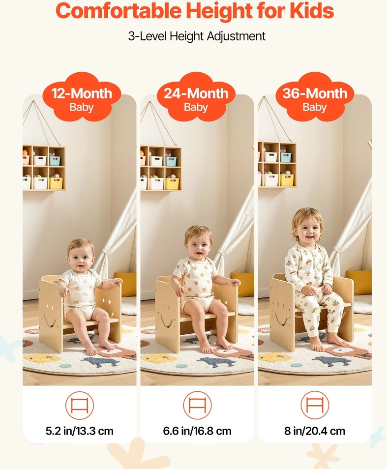 VEVOR Montessori nujunkymo stalo ir kėdės rinkinys