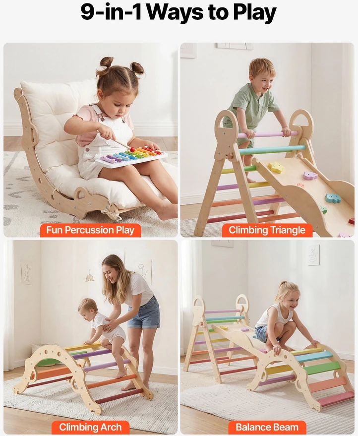 VEVOR Montessori laipiojimo rinkinys vaikams, 9-in-1