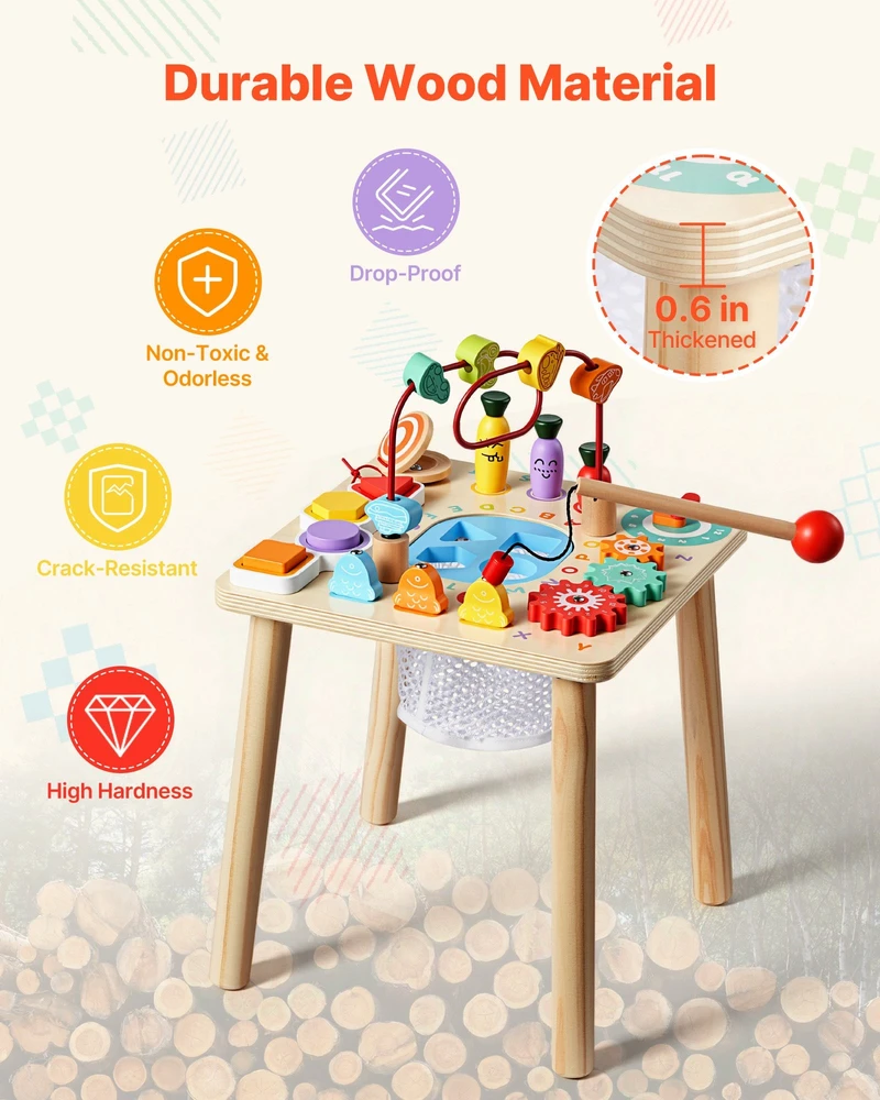 Vevor Montessori veiklos staliukas mažyliams 1–3 m.