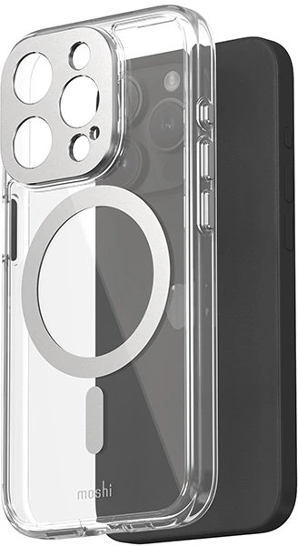 Moshi iGlaze MagSafe - dėklas skirtas Apple iPhone 15 Pro Luna Sidabrinis