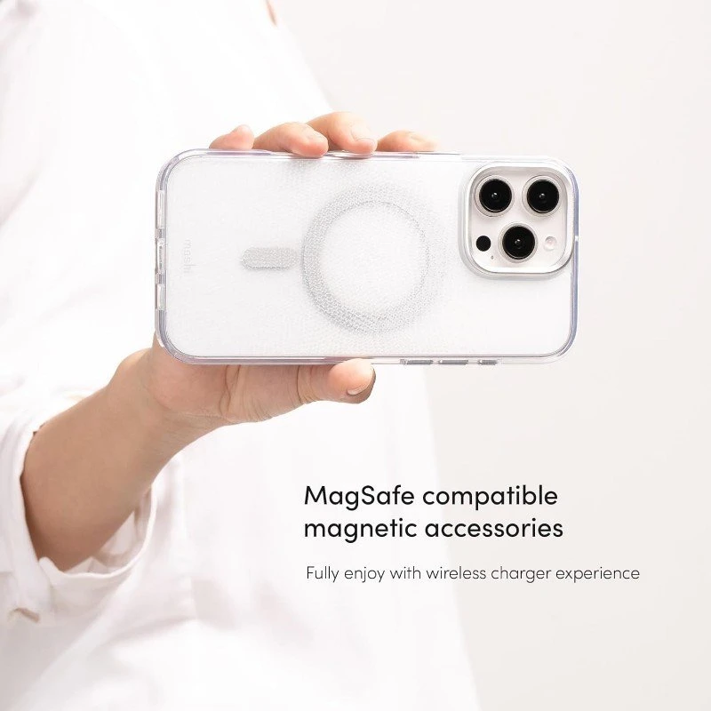 Moshi iGlaze MagSafe - dėklas skirtas Apple iPhone 16 Pro Max Mist Baltas