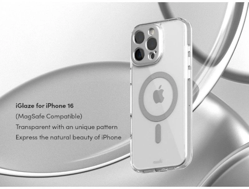 Moshi iGlaze MagSafe - dėklas skirtas Apple iPhone 16 Pro Max Luna Sidabrinis