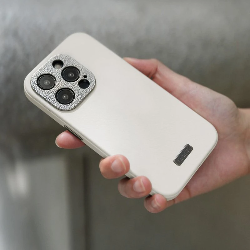 Moshi Napa MagSafe - Leather dėklas skirtas Apple iPhone 15 Eggnog Baltas