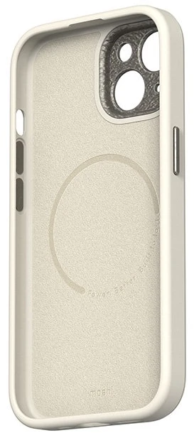 Moshi Napa MagSafe - Leather dėklas skirtas Apple iPhone 15 Eggnog Baltas