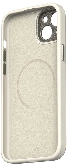 Moshi Napa MagSafe - Leather dėklas skirtas Apple iPhone 15 Plus Eggnog Baltas