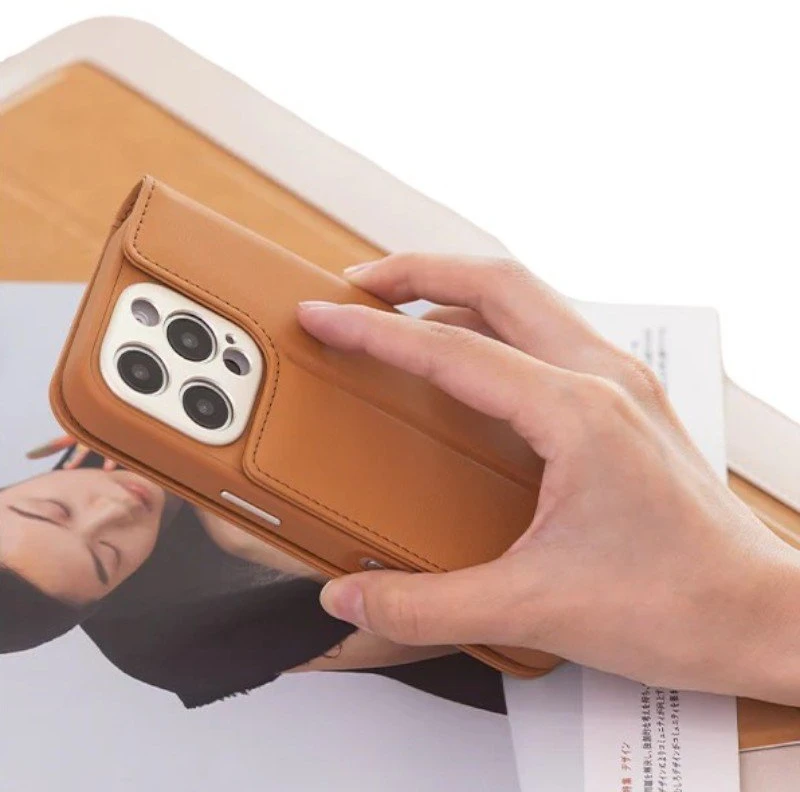 Moshi Overture MagSafe - 3-in-1 Leather Flip dėklas skirtas Apple iPhone 16 Pro Caramel Brown