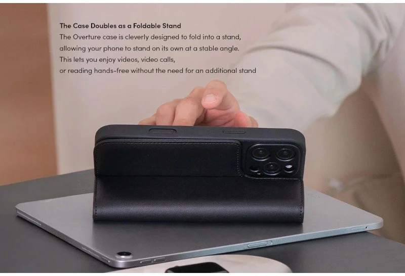 Moshi Overture MagSafe - 3-in-1 Leather Flip dėklas skirtas Apple iPhone 16 Pro Caramel Brown