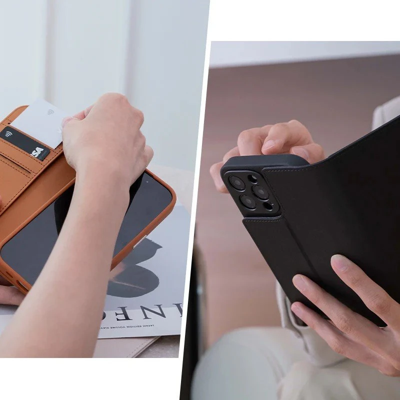 Moshi Overture MagSafe - 3-in-1 Leather Flip dėklas skirtas Apple iPhone 16 Pro Caramel Brown