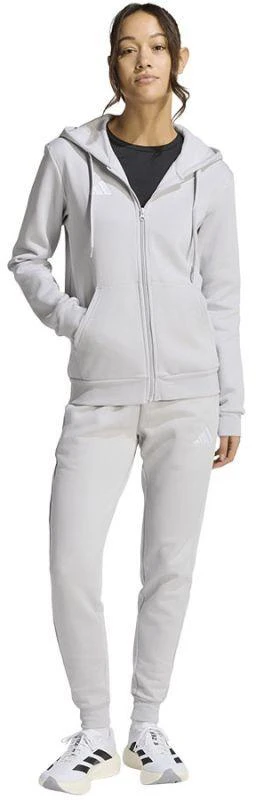 Moterims adidas Entrada 26 džemperis su pilnu užtrauktuku, pilkas KF5936