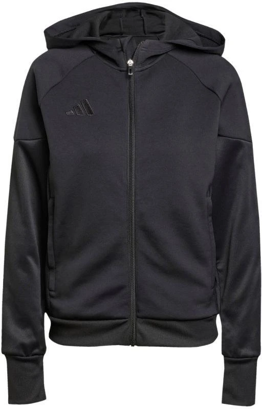 Moterims adidas Tiro 25 Sportinis džemperis su pilnu užtrauktuku, juodas JD9079