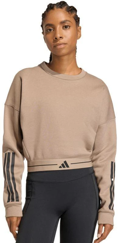 Moterims skirtas adidas Hyperglam džemperis smėlio spalvos KQ5197