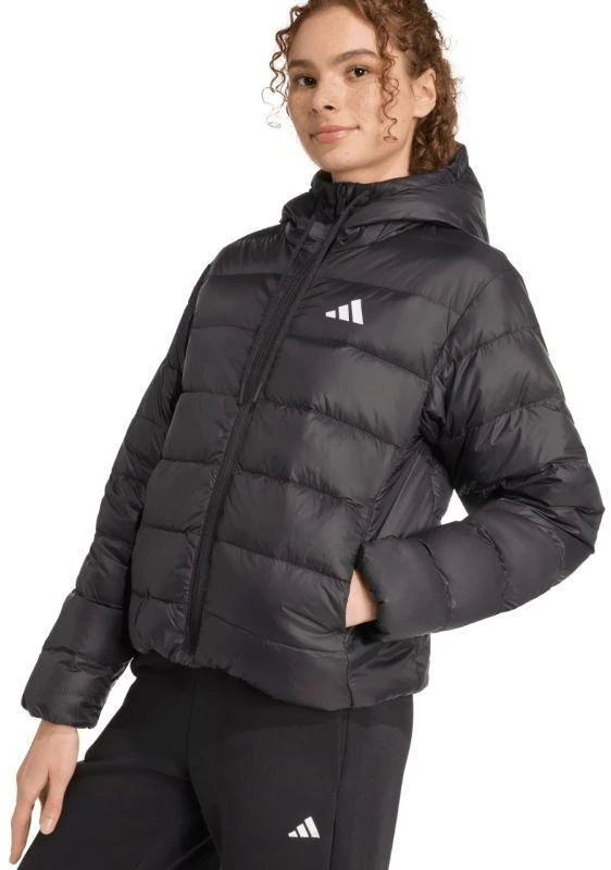Moteriška adidas Essentials Climawarm lengva pūkinė striukė su gobtuvu Juoda KC1580