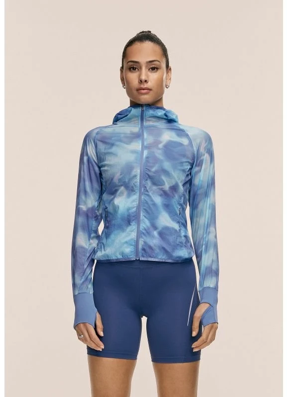 Moteriška bėgimo striukė CASALL Breeze Printed, tamsiai mėlyna