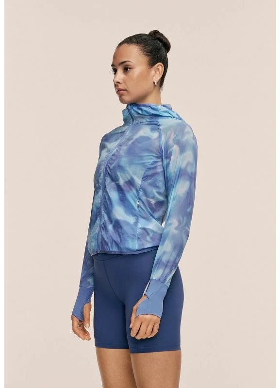 Moteriška bėgimo striukė CASALL Breeze Printed, tamsiai mėlyna