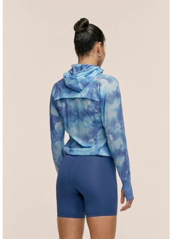 Moteriška bėgimo striukė CASALL Breeze Printed, tamsiai mėlyna