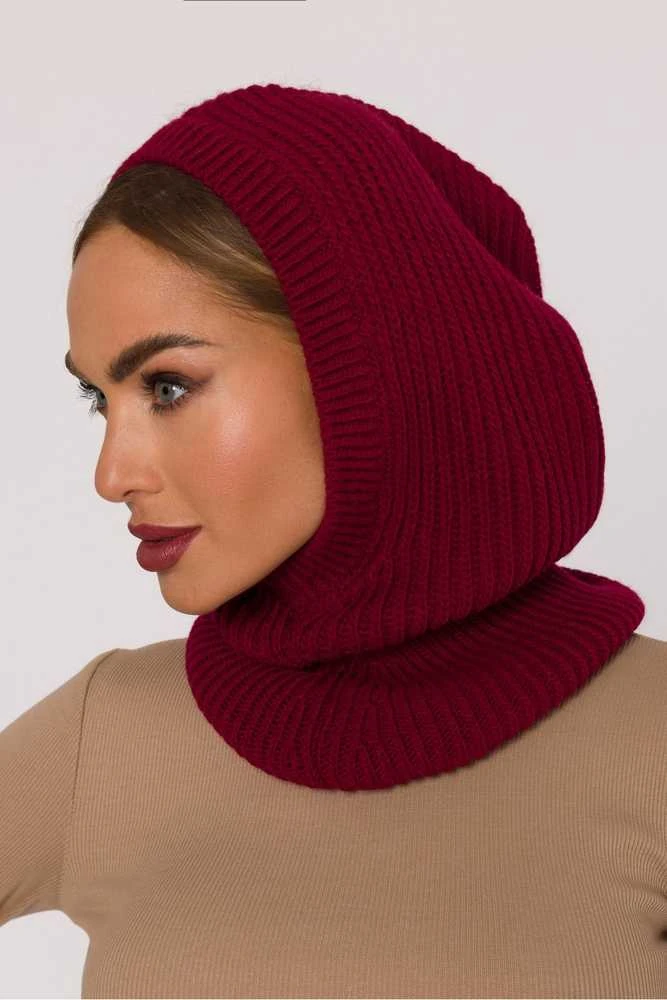 Kepurė Moteriška bordo spalvos balaklava Moe