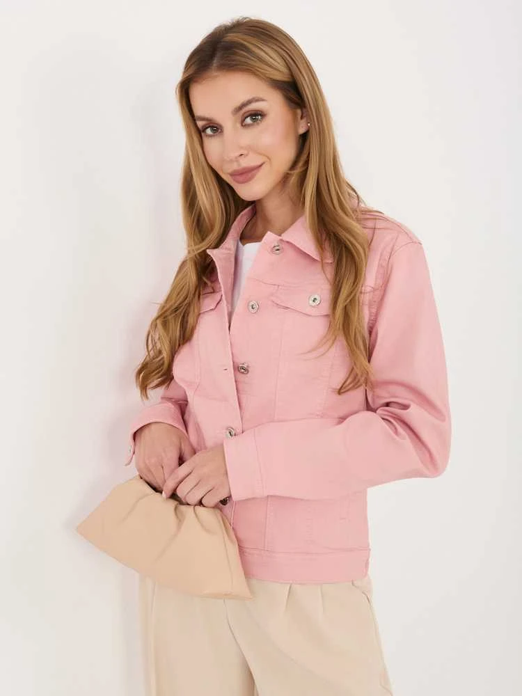 Moteriška džinsinė striukė H&M, rožinė