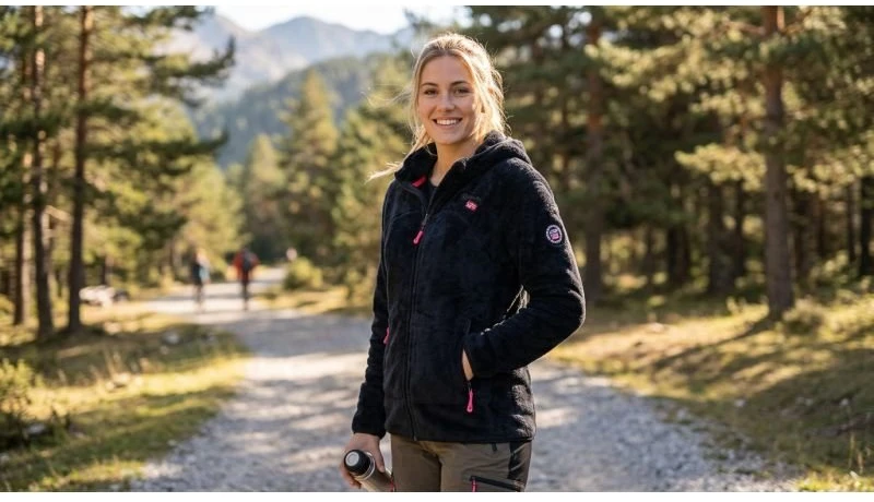 Moteriška flisinė striukė Geographical Norway Upalood, juoda