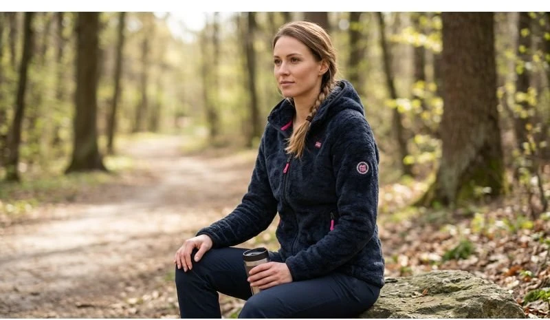 Moteriška flisinė striukė Geographical Norway Upalood, juoda