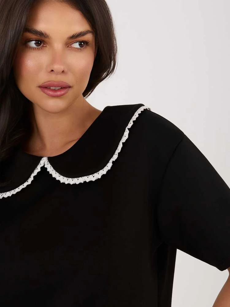 Moteriška juoda elegantiška palaidinė
