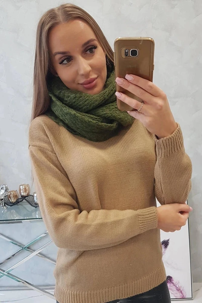 Moteriška kaklo mova, chaki spalvos