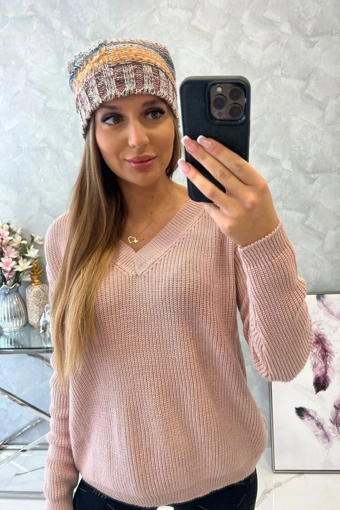Moteriška kepurė su vilna ir fliso pamušalu Monika, garstyčių