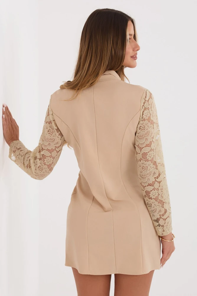 Moteriška kokteilinė suknelė smėlinė, one size
