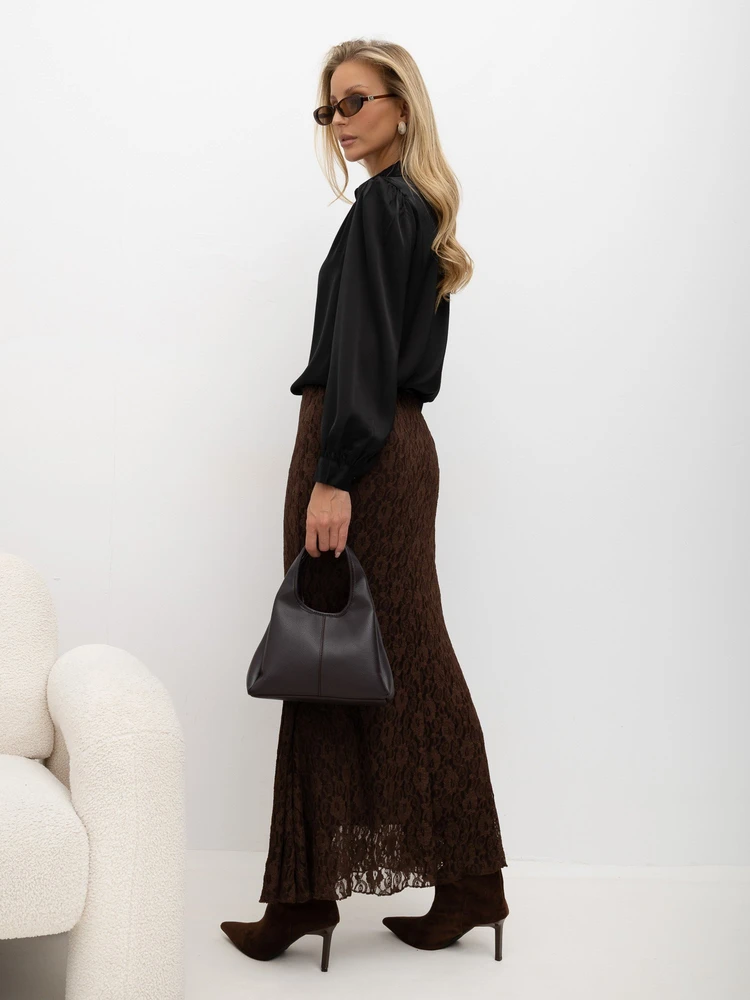 Moteriška marškininė palaidinė su V formos iškirpte Italy Moda, juoda