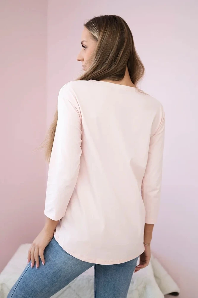 Moteriška medvilninė palaidinė su „Star Style“ užrašu, pudros rožinė