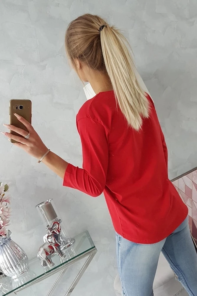 Moteriška medvilninė palaidinė su užrašu „Original“, raudona