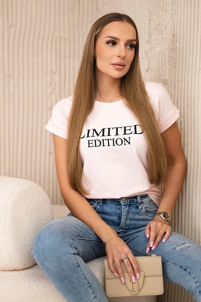 Moteriška medvilninė palaidinė su užrašu „Limited edition“, juoda
