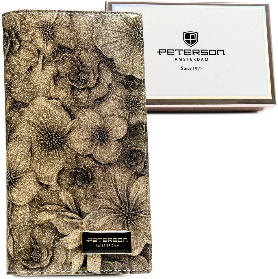 skóra naturalna + Damski portfel ze skóry ekologicznej Peterson PTN PS1431-FDS