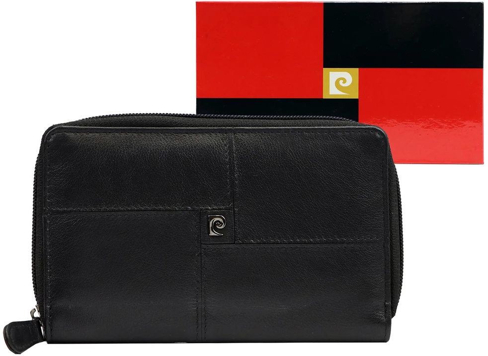 Moteriška natūralios odos piniginė Pierre Cardin, 16,5 × 10 × 2,5 cm