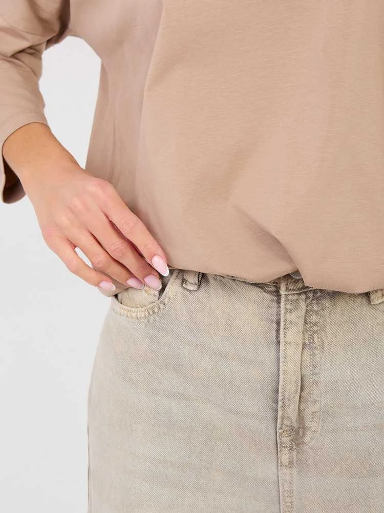 Moteriška oversize palaidinė tamsiai smėlio spalvos
