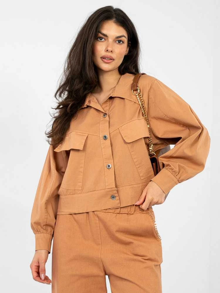 Moteriška oversize striukė tamsiai oranžinė