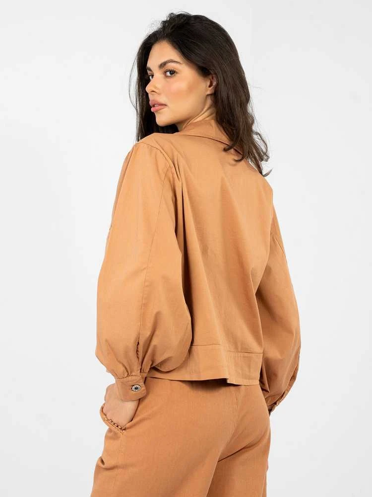 Moteriška oversize striukė tamsiai oranžinė