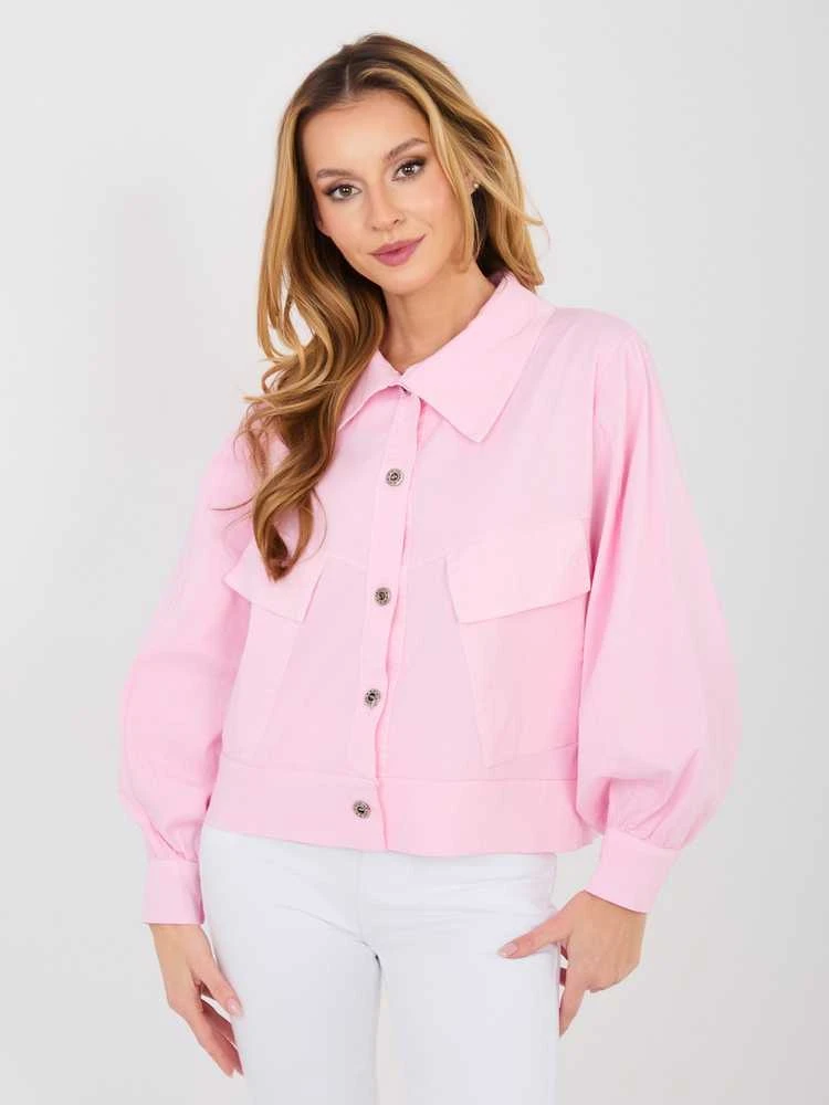 Moteriška oversize šviesiai rožinė striukė