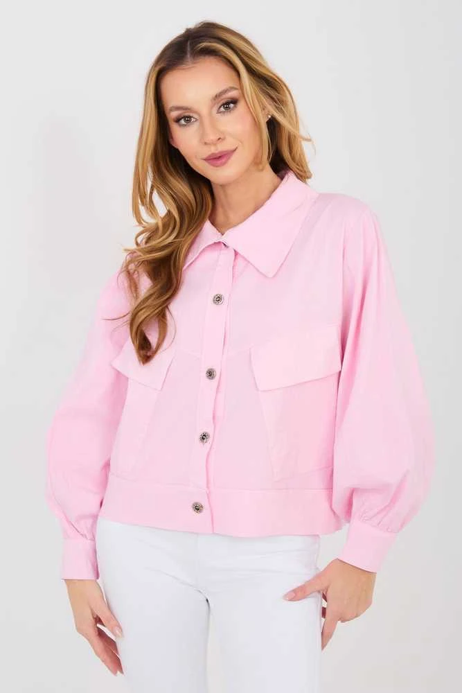 Moteriška oversize šviesiai rožinė striukė