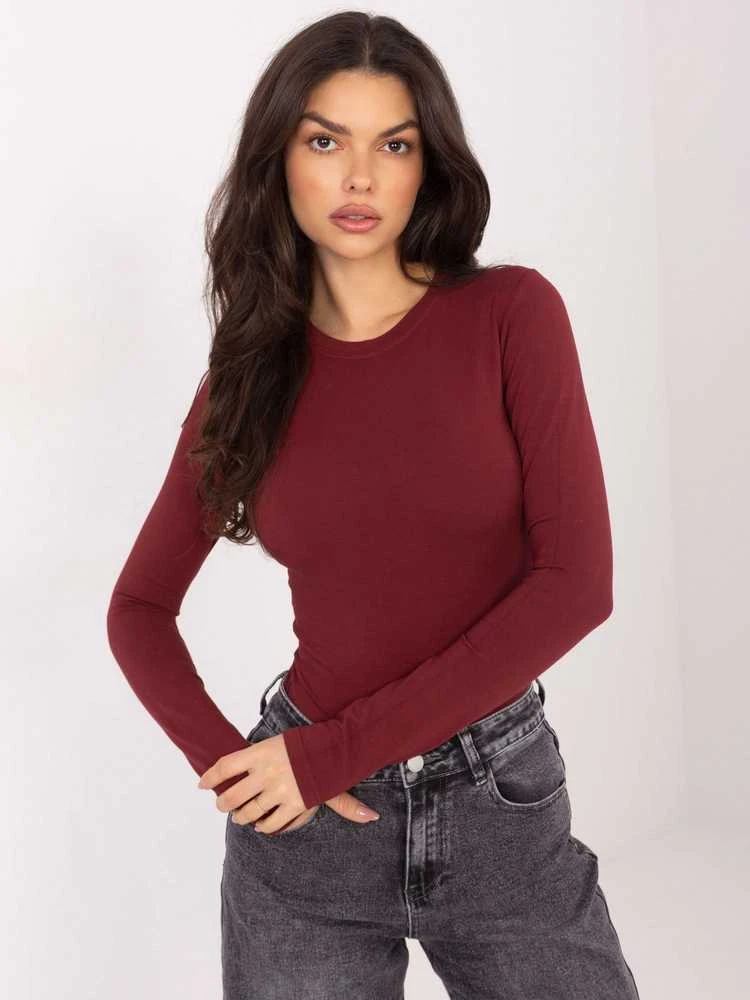 Moteriška palaidinė ilgomis rankovėmis bordo spalvos