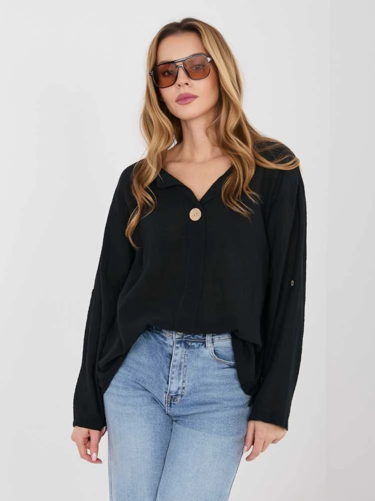 moteriška palaidinė oversize juoda