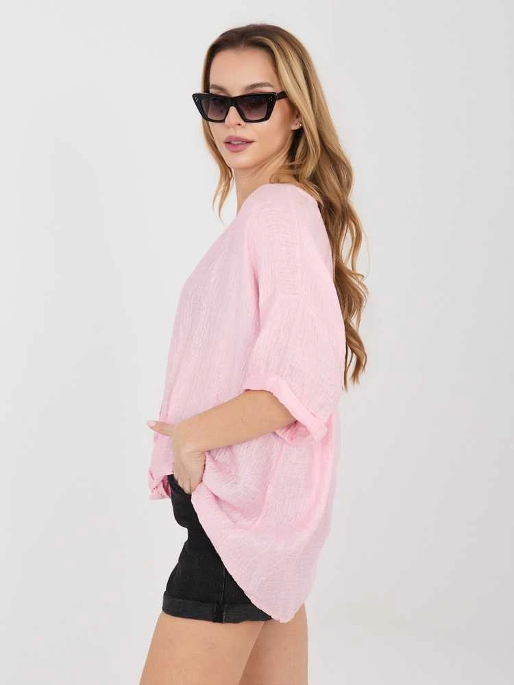 Moteriška palaidinė oversize šviesiai rožinė